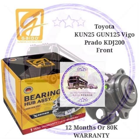 Gaido Front Wheel Bearing Hub Abs M Toyota Hilux Kun25 Gun125 Vigo