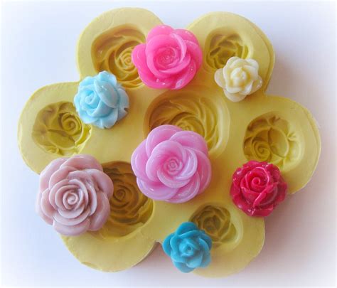 Flower Rose Polymer Clay Flowers Cabochon Mold Resin Clay