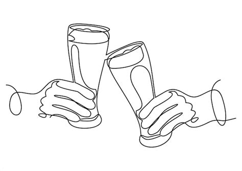 Premium Vector Two Hands Holding A Glass Of Beer In The Party Hang