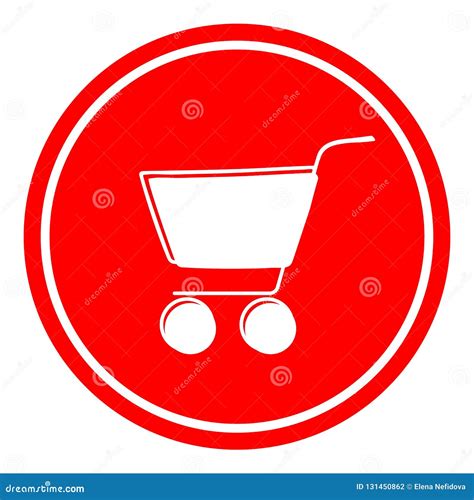 Cart Shopping Icon Vector Illustration On Red Background Stock Vector