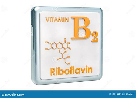 Vitamin B2 Riboflavin Icon Chemical Formula Molecular Structure On