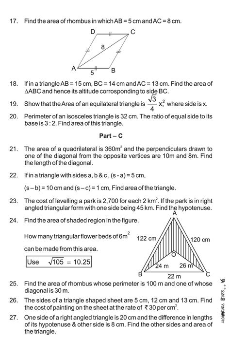 Herons Formula Worksheet