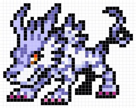 Garurumon Sprite Patr N Dise O Hamabeads Digimon Adventure Pixel Art