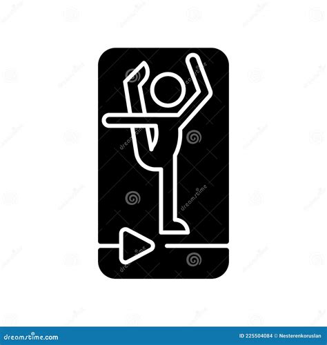 Online Fitness Stretching Black Glyph Icon Stock Vector Illustration Of Coach Body 225504084