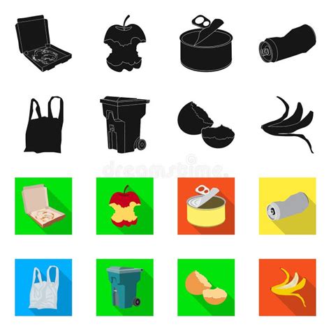 Vector Design Of Refuse And Junk Symbol Set Of Refuse And Waste Stock