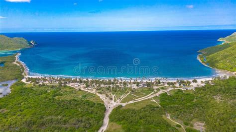 Aerial View of the Beautiful Sunny Bahia De Patanemo Beach in Puerto ...