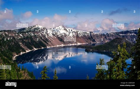 Wizard Island In Crater Lake Crater Lake National Park Oregon Stock