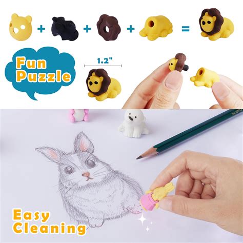 Mua Kizcity 130 Pack Animal Erasers For Kids Desk Pets Classroom