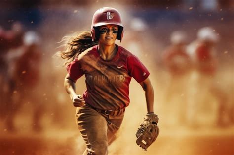 Premium Ai Image A Female Baseball Player Baseball Uniform