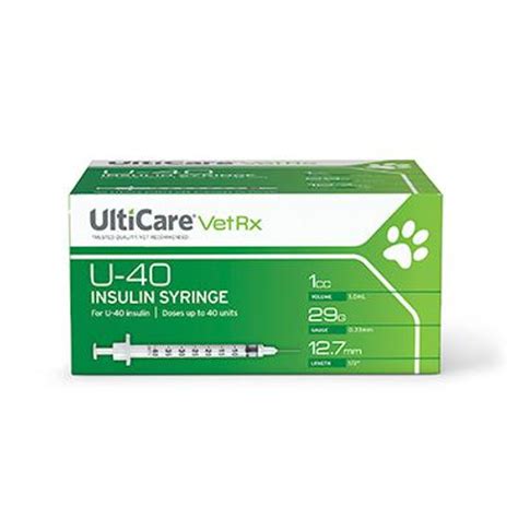 U-40 Insulin Syringes Whole Unit Markings - Chow Hound Pet Supplies