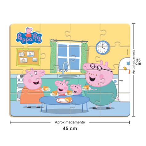 Quebra cabeça Gigante Peppa Pig 16 peças Castelarte Brinquedos