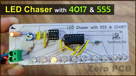 Led Chaser Circuit Using 4017 And 555 Timer Ic Utsource Youtube