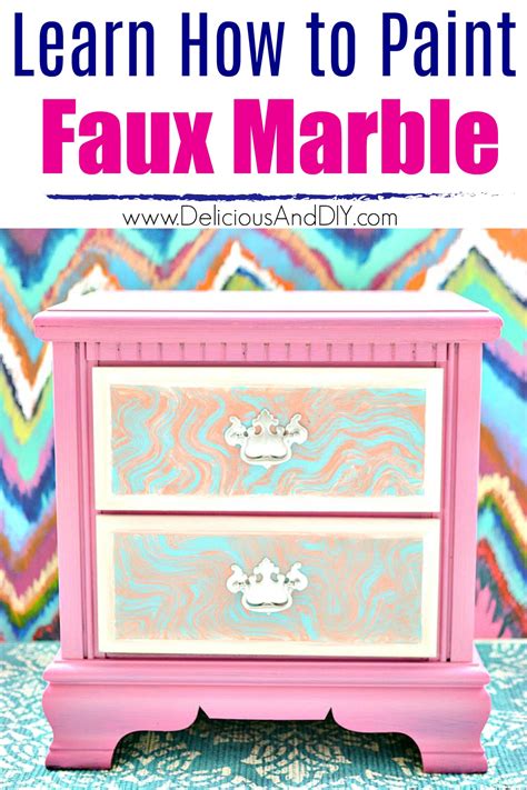 Learn How To DIY Faux Marble Furniture - Delicious And DIY