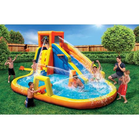 Slide Into Backyard Summer Fun With The Banzai Inflatable Battle Blast