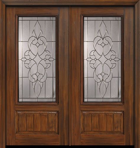 80 Quot Double 1 Panel 3 4 Lite Courtlandt Cherry Amp Walnut Door Artofit