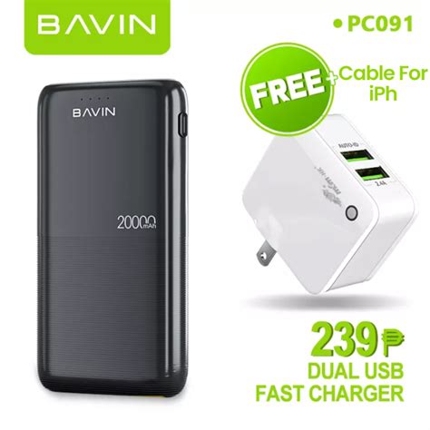 Bavin Pc Powerbank Mah Mah Lithium Polymer Battery Light