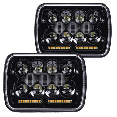 Iyf 5x7 7x6 Led Headlights 84w Rectangular Headlamp With Drl Turn Signal High Low Sealed Beam