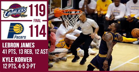 Final Score Lebron James Carries Cavs To 119 114 Game 3 Win Vs Pacers Fear The Sword