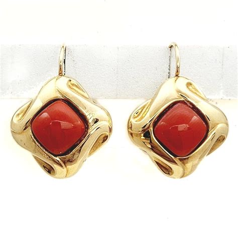 Kt Gold Earrings Coral Catawiki