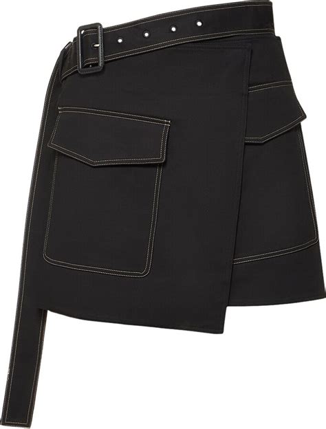 Helmut Lang Trench Stretch Cotton Mini Wrap Skirt Shopstyle