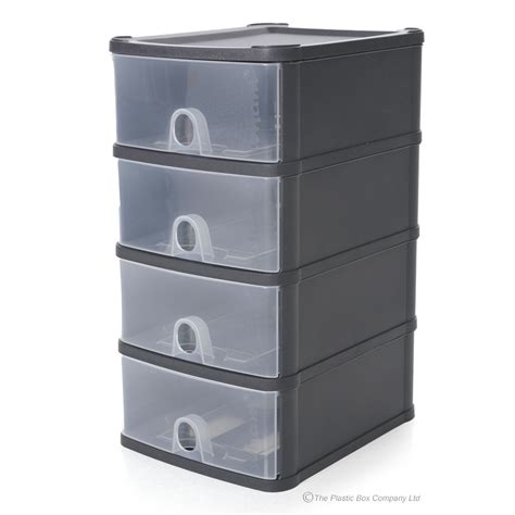 Wham Handy Plastic Stackable Four 4 Drawer Unit A5 Paper