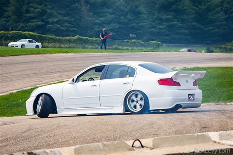 White Infiniti G35 Sedan Drifting At USAir Motorsports BenLevy