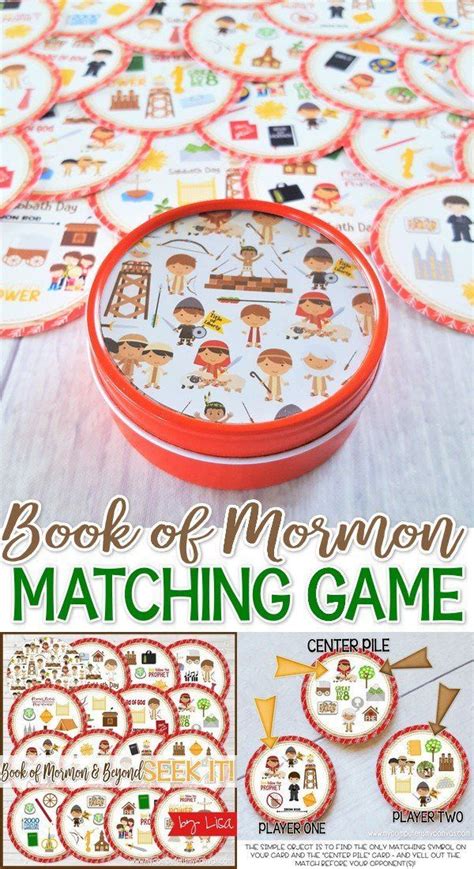 Seek It Book Of Mormon And Beyond Printable Matching Game Book Of