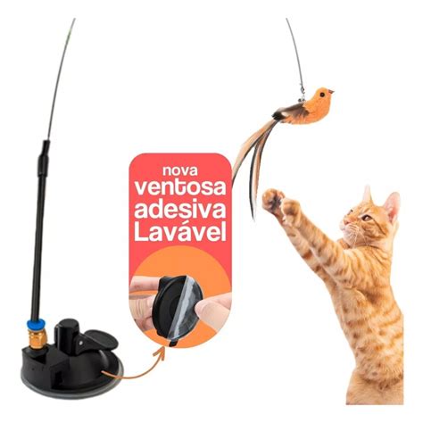 Brinquedo Gato Varinha P Ssaro Ventosa Fixa Chao Parede Shopee Brasil