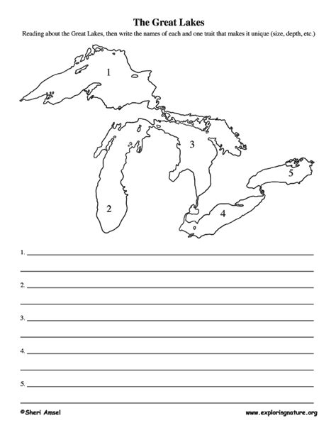 Free Printable Great Lakes Worksheets Printable Kids Entertainment