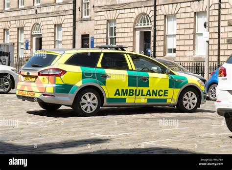 Scottish Ambulance Service Car Vehicle In Edinburgh Scotland Uk Stock