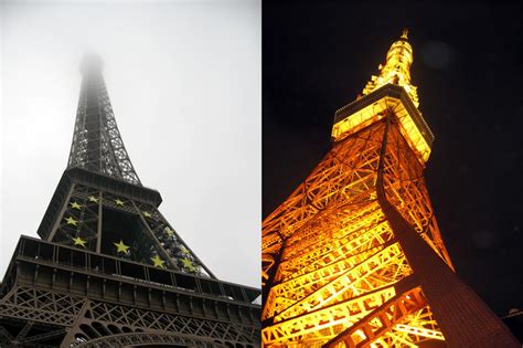 Eiffel Tower vs. Tokyo Tower by locked-inside on DeviantArt