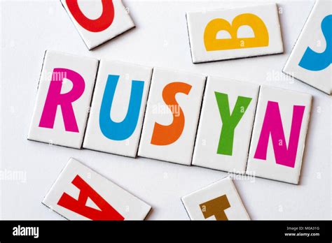 Word Rusyn Made Of Colorful Letters On White Background Stock Photo Alamy