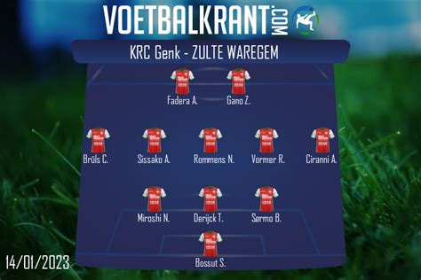 KRC Genk Zulte Waregem Jupiler Pro League Opstellingen