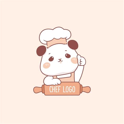 Logotipo Lindo Del Chef Panda Para La Ilustraci N Dibujada A Mano De