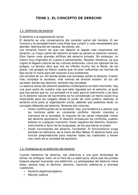 Tema 1 El Concepto De Derecho 11 Deﬁnición De Derecho Apuntes De