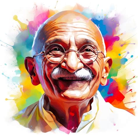 Premium Photo | Mahatma Gandhi Joyful Wallpaper of Inspiration