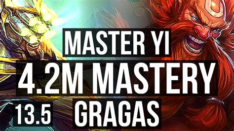 YI Vs GRAGAS JNG 4 2M Mastery 4 1 11 800 Games KR Master 13