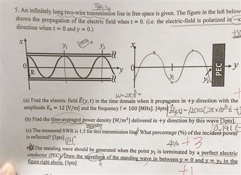 Solved 5 An Infinitely Long Two Wire Transmission Line In Chegg