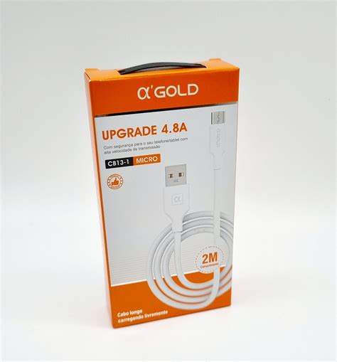 Cabo Usb Para V Micro Usb De Metros Turbo A A Gold