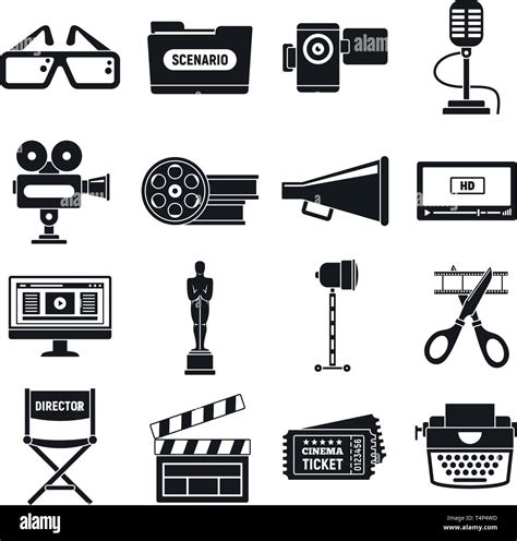 Video Film Production Icons Set Simple Set Of Video Film Production