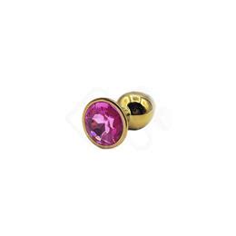 Plug Anal Dourado Joia Na Base Plug Diamond Rosa Exclusiva