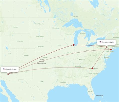 All Flight Routes From Phoenix To Wilkes Barre Phx To Avp Flight Routes