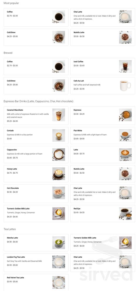 Menu for Empire Tea & Coffee in Newport, Rhode Island, United States