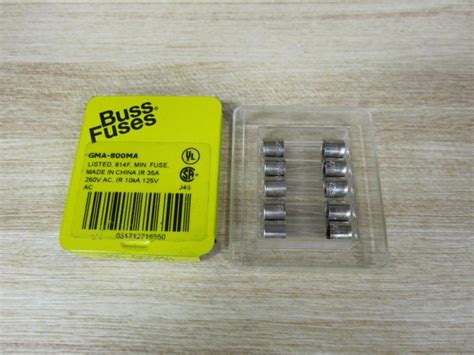 Bussmann Gma 800ma Miniature Glass Tube Fuse Gma800ma Pack Of 5 Tools And Home