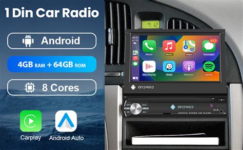 4GB 64GB Autoradio Android 1 Din 8 Core Avec Carplay Sans Fil Android