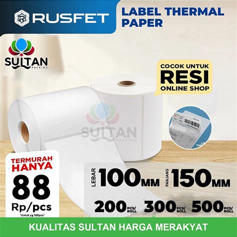 Jual Label Kertas Stiker Thermal Resi Paper Barcode Sticker Printer POS