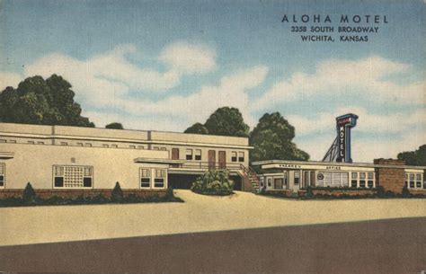 Aloha Motel Wichita, KS Postcard