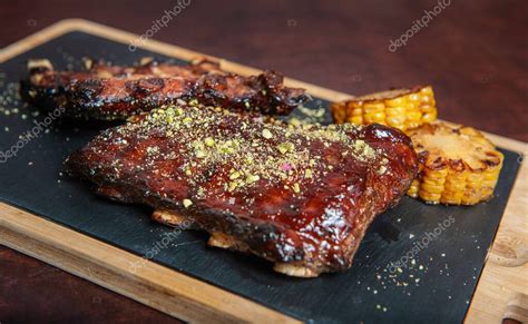 Costillas De Cerdo Caramelizadas A La Parrilla Picantes Calientes Con