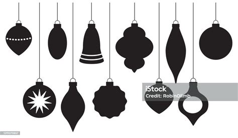 Christmas Ornament Silhouettes Stock Illustration Download Image Now Christmas Ornament