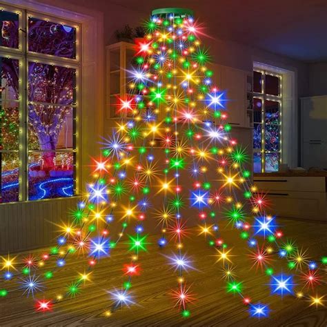 Christmas Tree LED Fairy Lights Waterfall Streaming Tree Top String